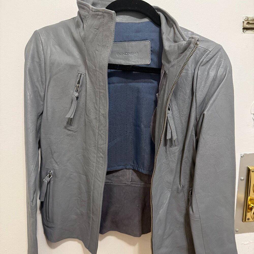 Cingo Nero Gray Leather Jacket Size Small Never Worn